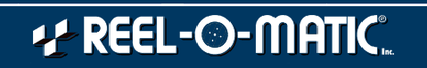 Reel-O-Matic logo in white on a dark blue background