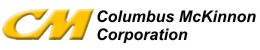 Columbus McKinnon Corporation logo with gold “CM” and black company name on a white background