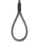 Black hanging rope loop with a small knot at the top