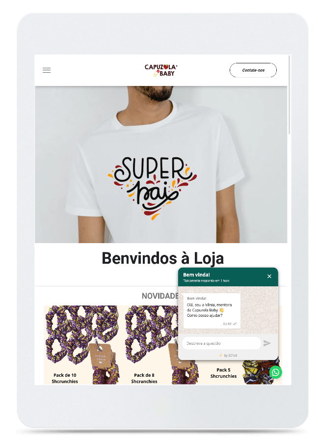 Um homem está vestindo uma camiseta branca com as palavras “super hoje”.