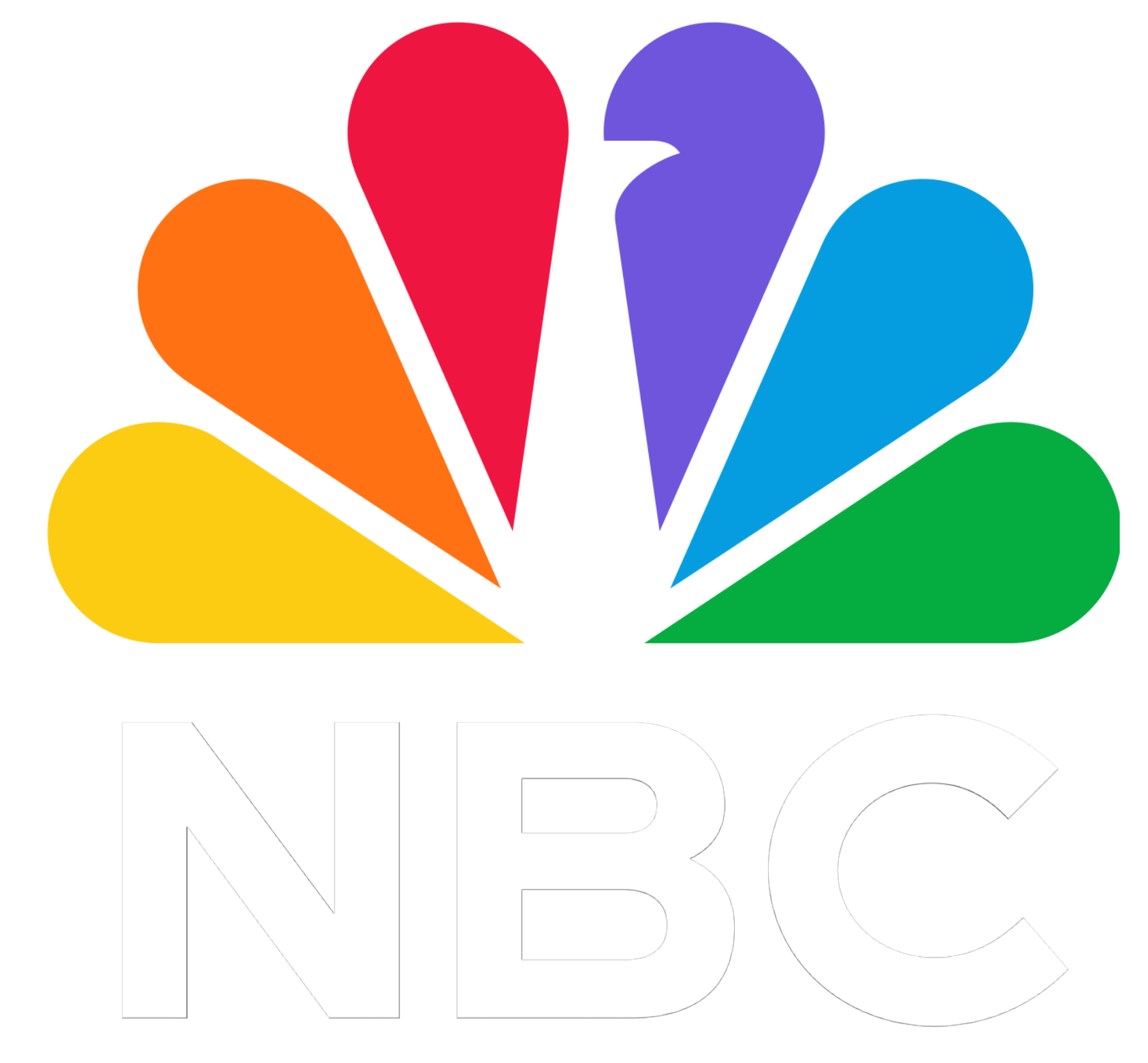 NBC logo: Colorful peacock emblem with the letters