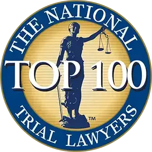 A logo for The National Top 100 Trial Lawyers.