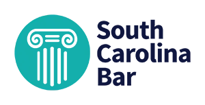 The logo for South Carolina Bar shows a pillar in a circle.