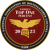 A National Association of Distinguished Counsel Top One Percent logo