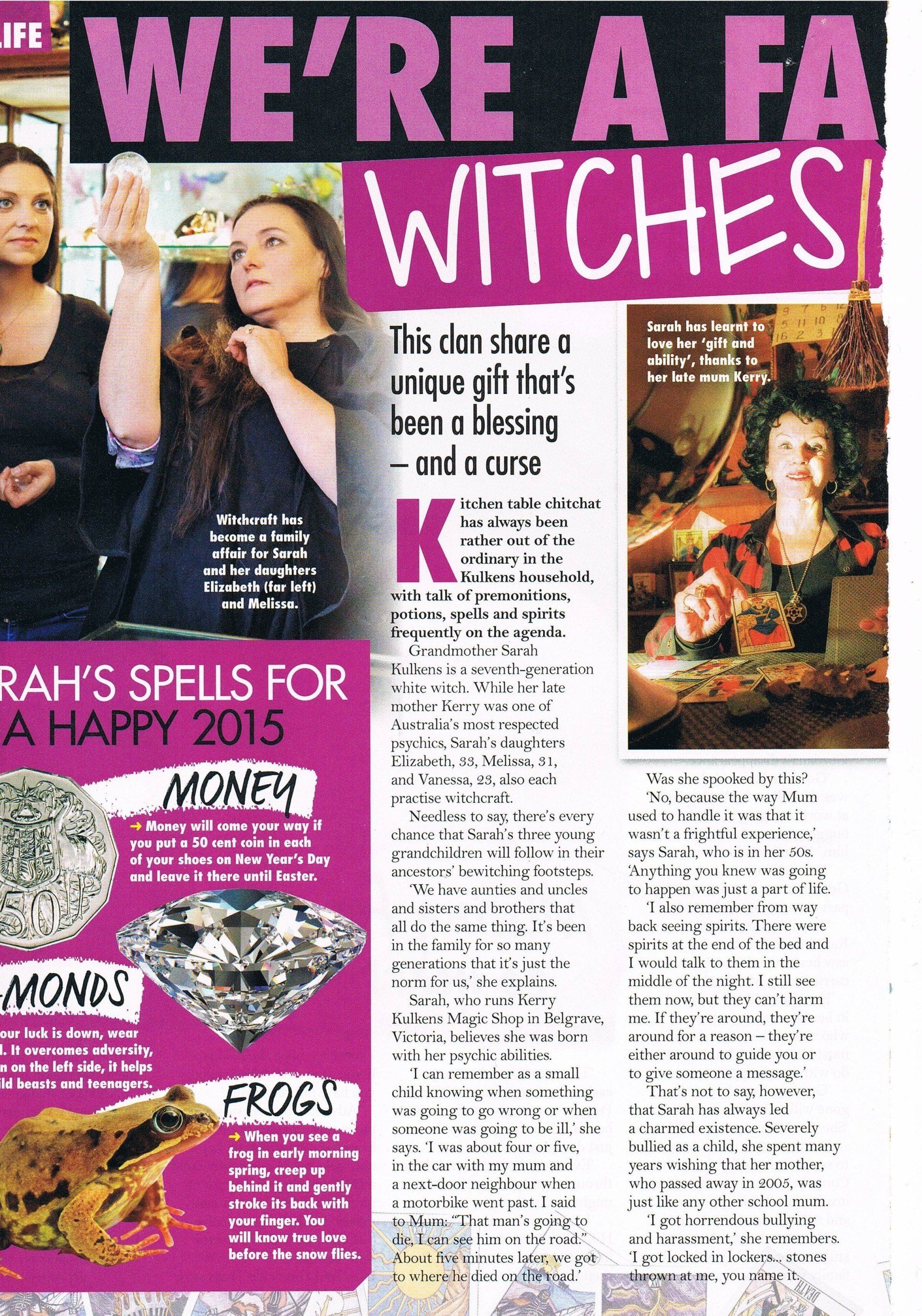 Magazine feature page titled 