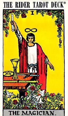 The rider tarot deck shows a man holding a candle and a cup.