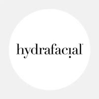 the logo for hydrafacial is in a circle on a white background .