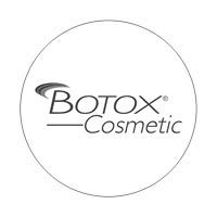 the botox cosmetic logo is in a circle on a white background .