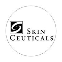 the skin ceuticals logo is a black and white circle with a square in the middle .