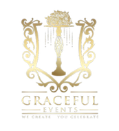 Graceful Events The logo for graceful events shows a candle holder with flowers on it.