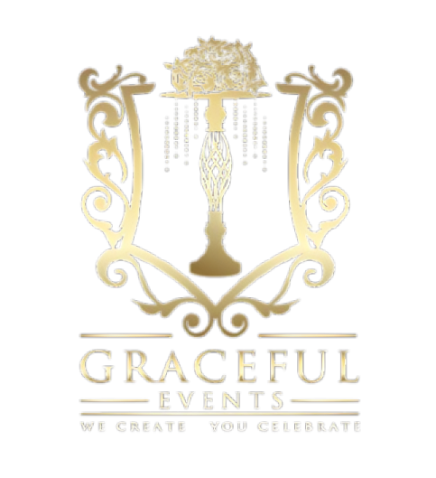 Graceful Events The logo for graceful events shows a candle holder with flowers on it.