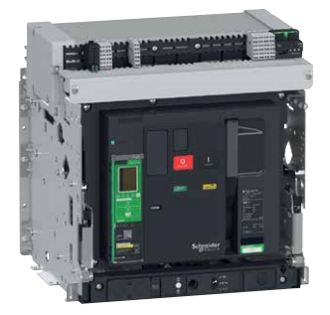 Una imagen de un disyuntor Schneider Electric sobre un fondo blanco.
