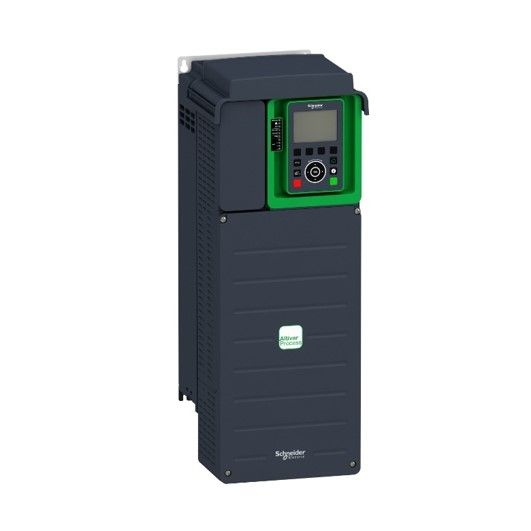 Una caja negra y verde con una pantalla digital encima.