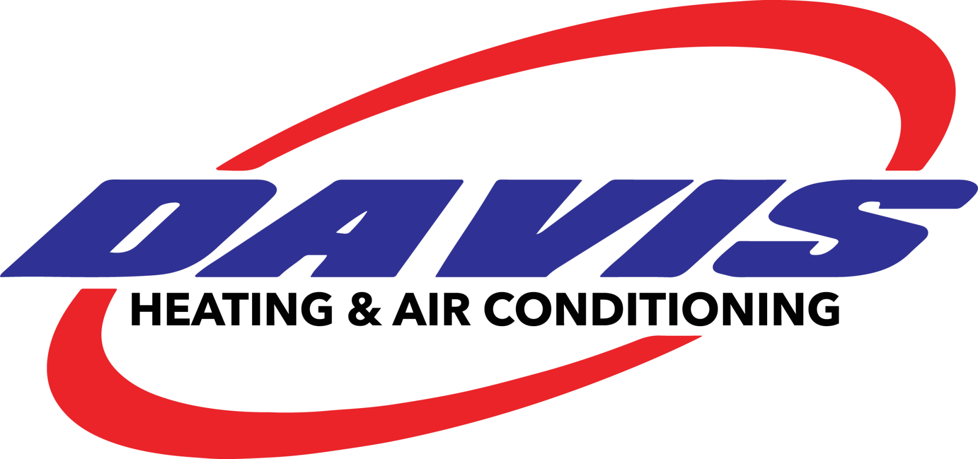 A blue and red logo for davis heating and air conditioning