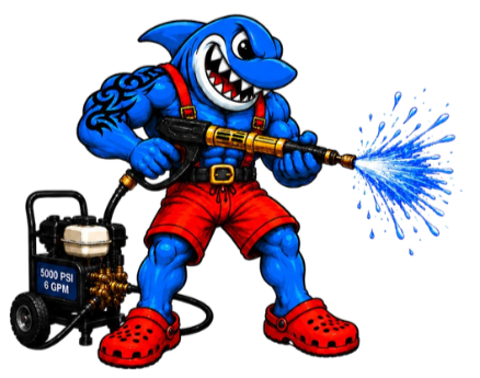 Pure Excellence Painting and Powerwashing - Shark Mascot Powerwashing