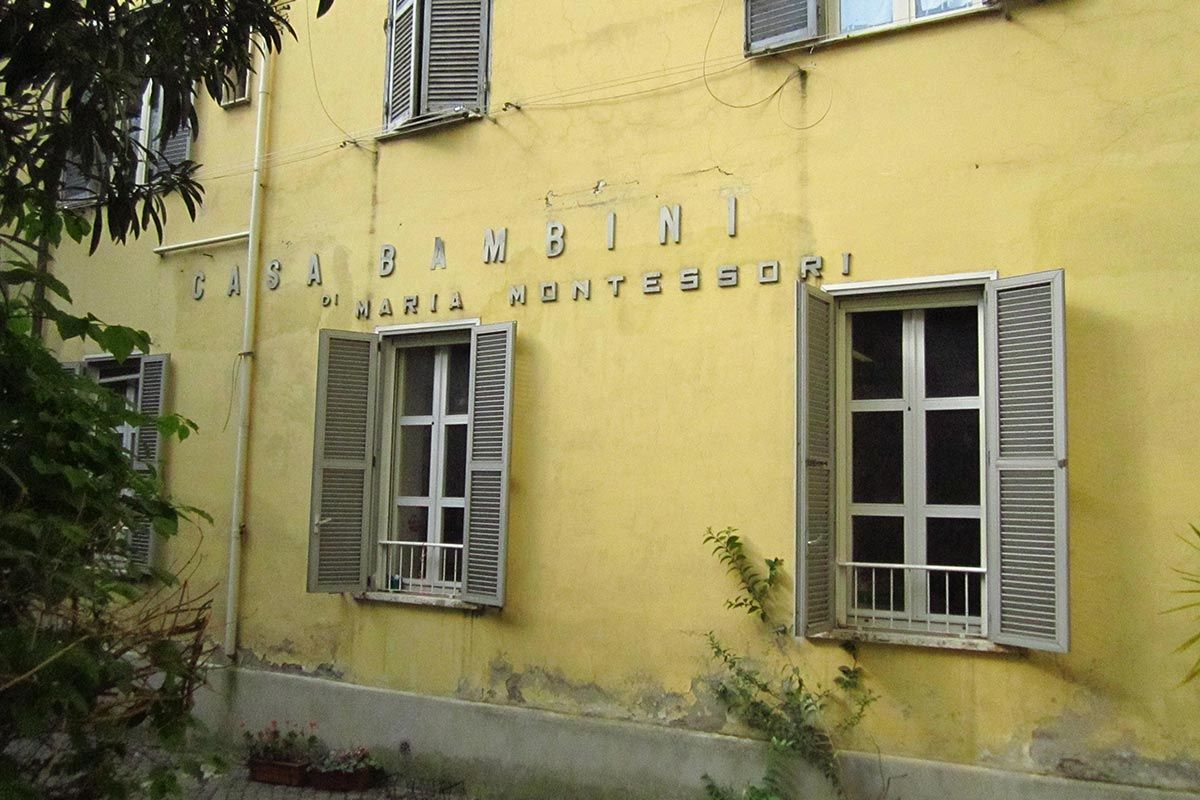 Outside of the first Casa dei Bambini in Rome, by Dr. Maria Montessori