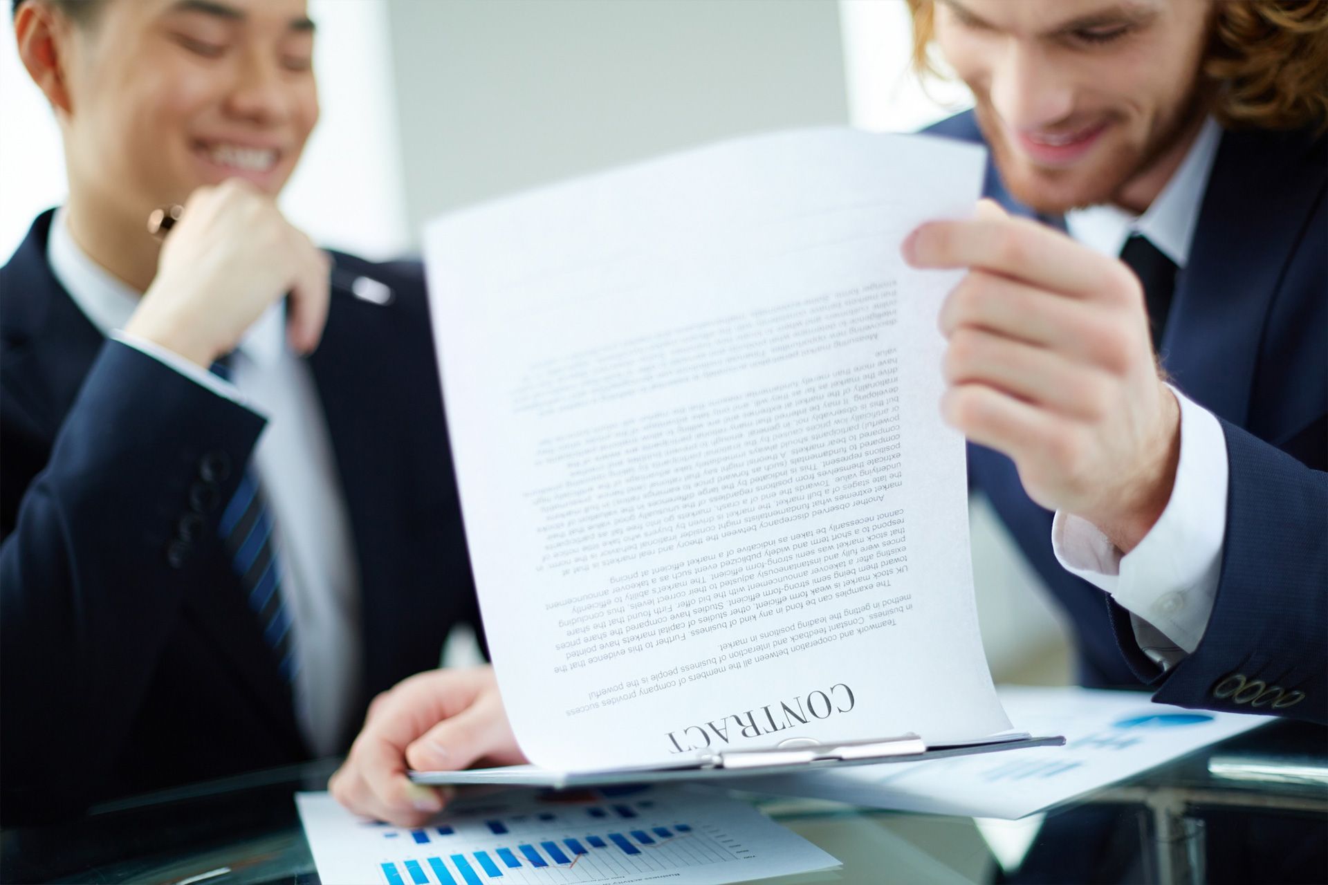Business owner reviewing vendor contract terms
