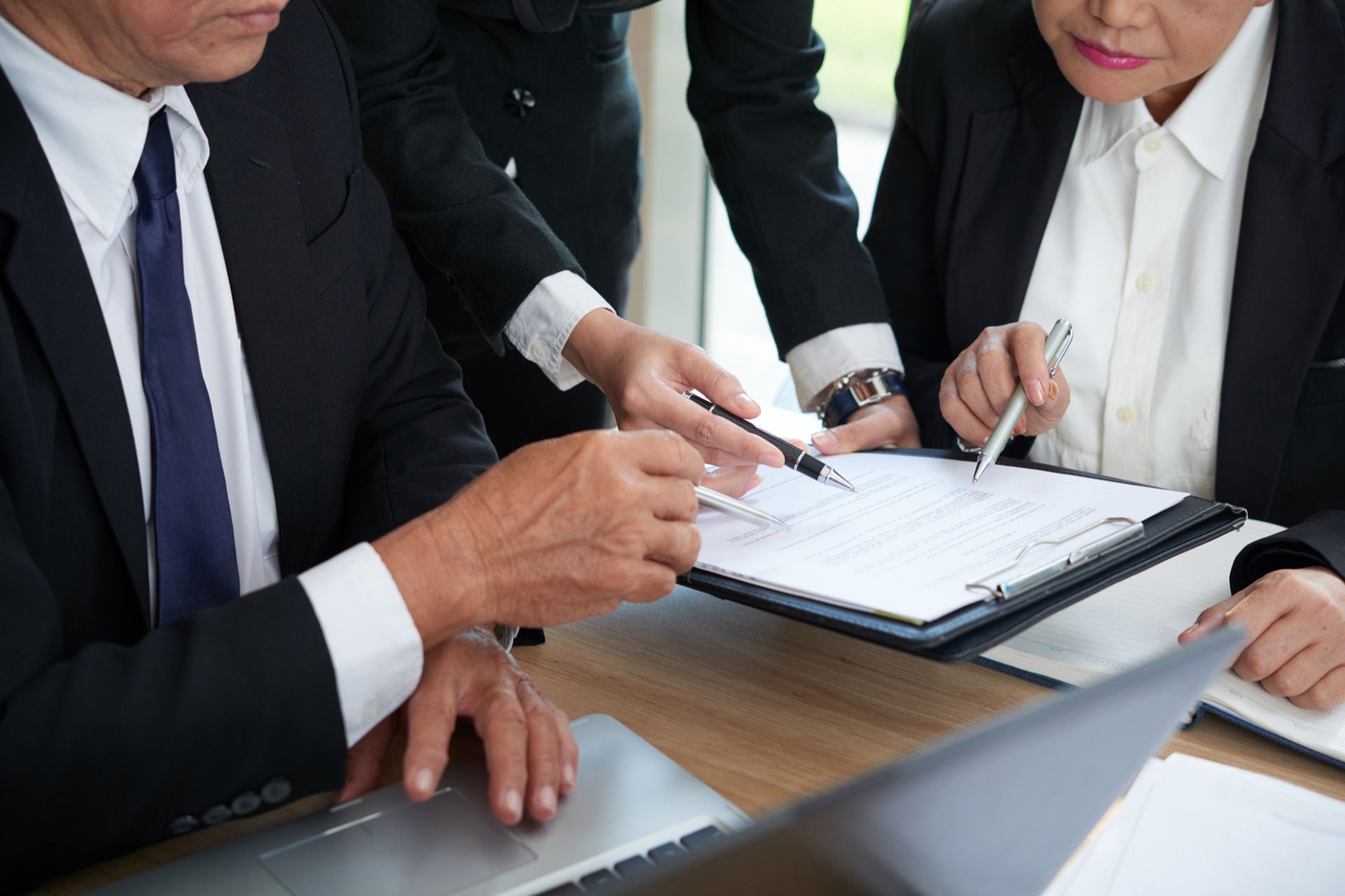 Business attorney reviewing commercial transaction