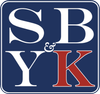 Blue square logo with white S, B, Y and red K letters separated by an ampersand.