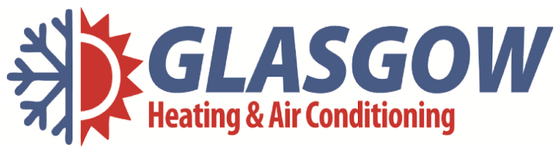 Glasgow Heating & Air Conditioning logo with blue and red snowflake and gear icon