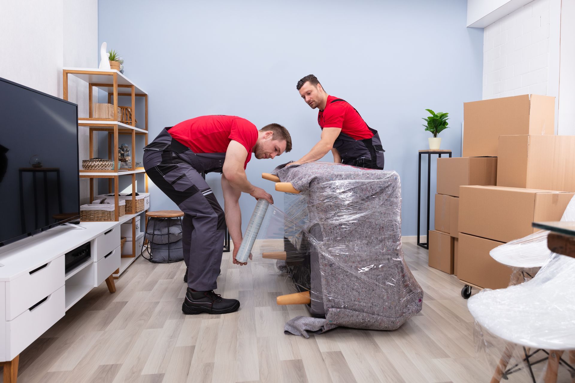 wrapping the sofa