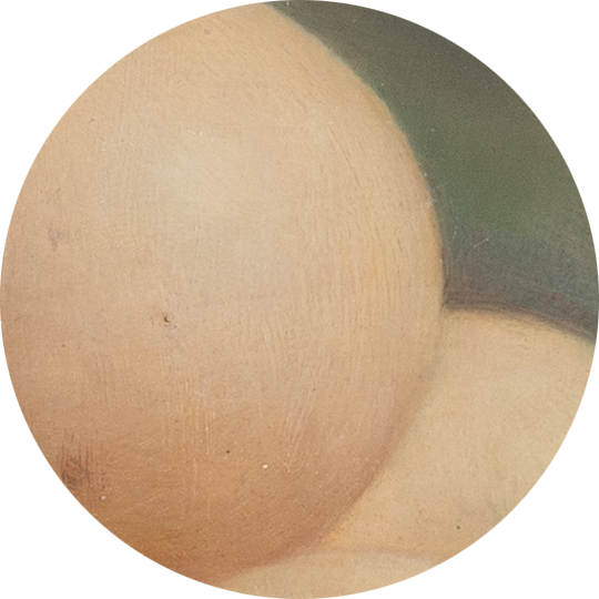 Detail Delftswit bakje met eieren
