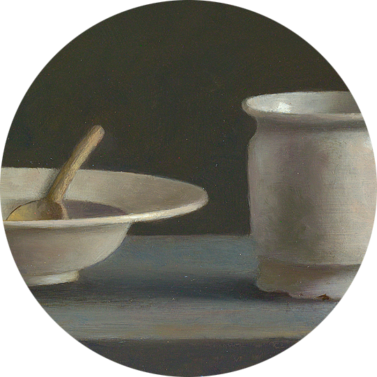 Delftswit en twee rozenbottels