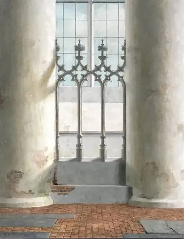 Helmantel schilderij uit 1972 Akerk Groningen