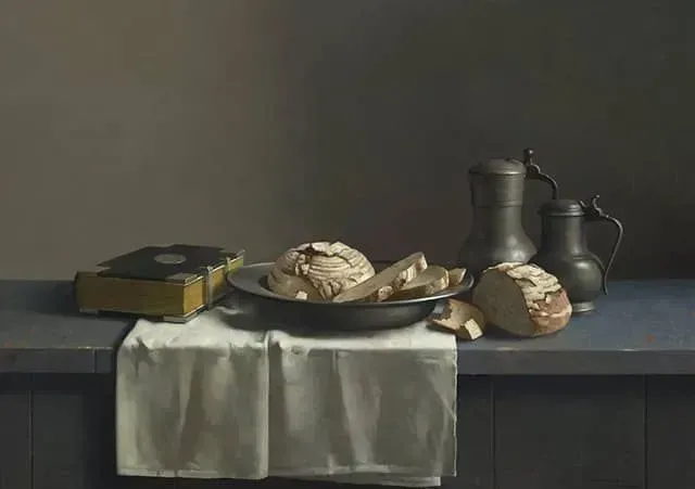 Helmantel schilderij uit 2018 Avondmaal Stilleven