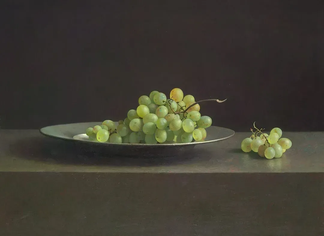 Helmantel schilderij uit 1999 De grote druiventros