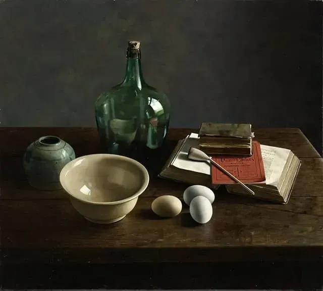 Helmantel schilderij uit 1973 Hommage aan Heinrich Schultz