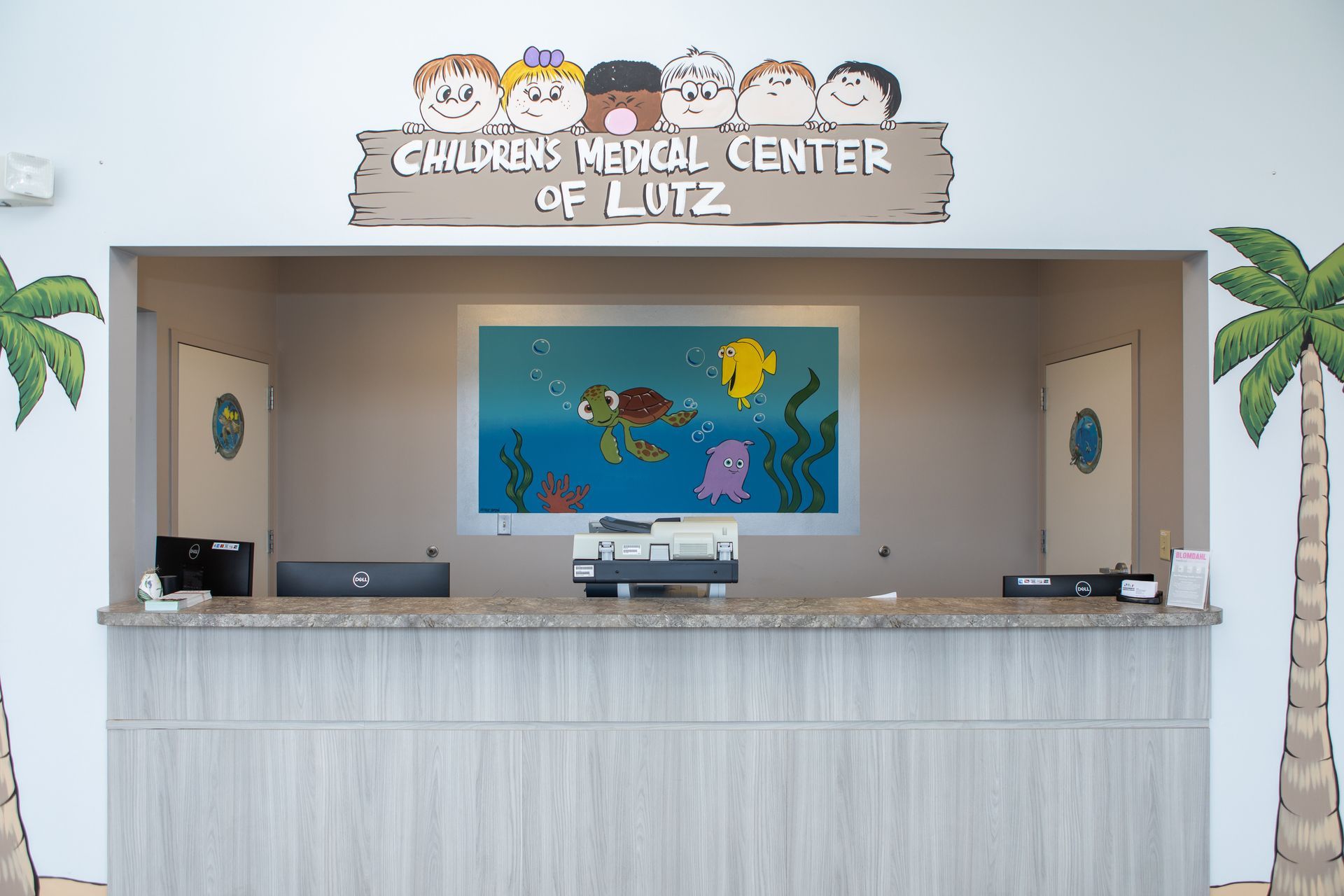 The front desk of the children 's medical center of lutz