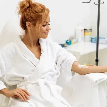 Patient receiving NAD+ IV therapy at Renewed Health and Wellness