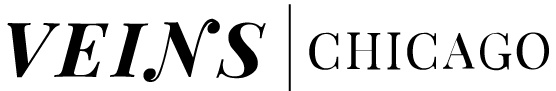 A logo for vein 's chicago on a white background