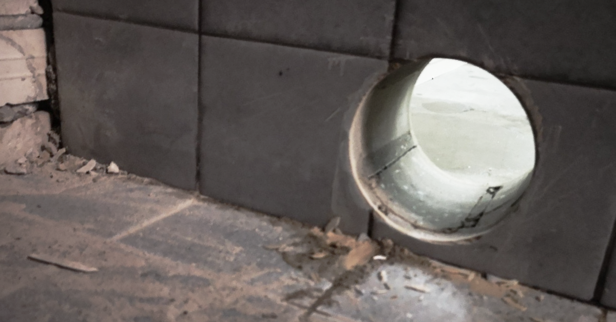 Boorgat Eindhoven voor afvoerbuis douche