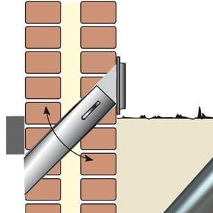 Diagram kruipruimte ventilatie koker muur rooster