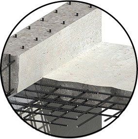 Gewapend beton muur boren