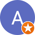 Der Buchstabe A befindet sich in einem blauen Kreis mit einem orangefarbenen Stern.