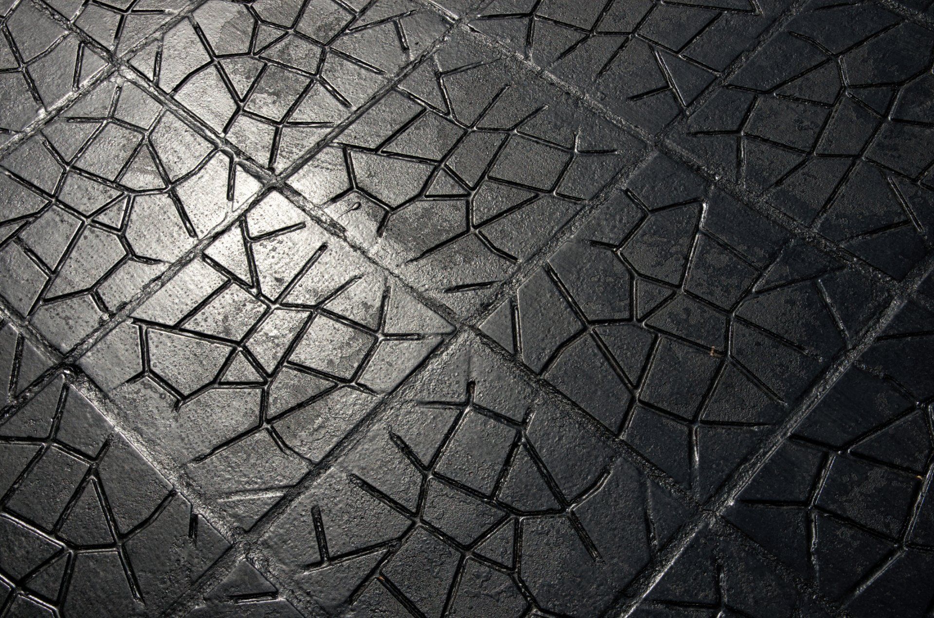Pressed Patterned Concrete Patio Painted Gloss Black - Umina Beach - Stuart Concreting
