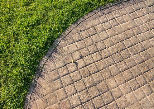 Stamped Concrete Pavement Outdoor Cobblestones Pattern