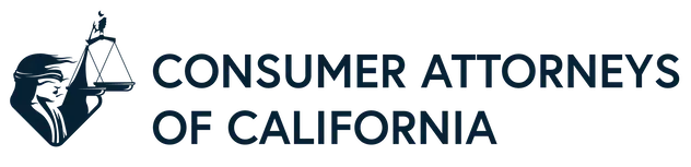 The logo for the consumer attorneys of california.