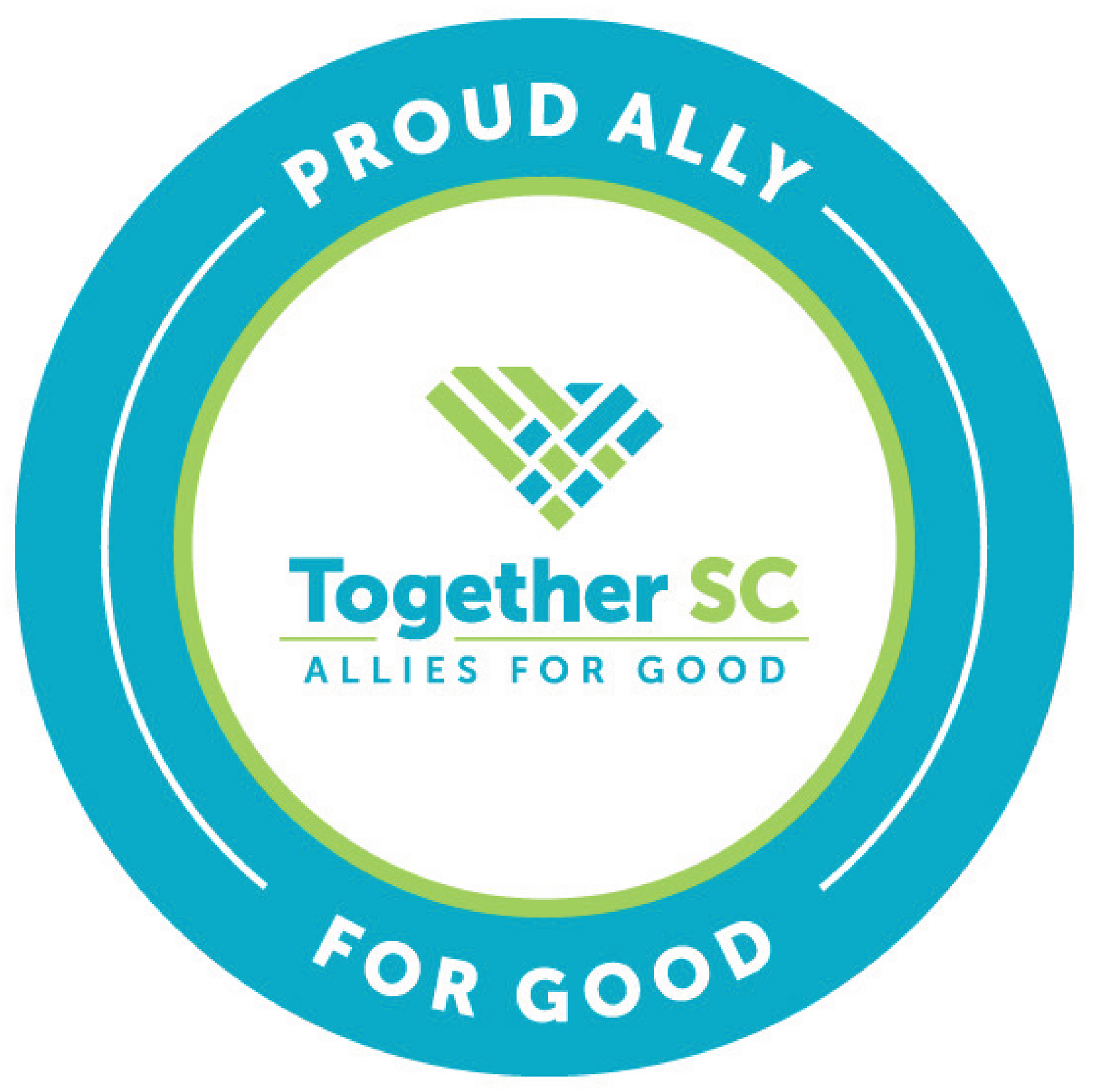 Blue and green circle logo that reads 