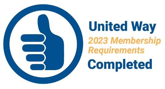Blue circle logo with hand giving thumbs up. Text to the right reads 