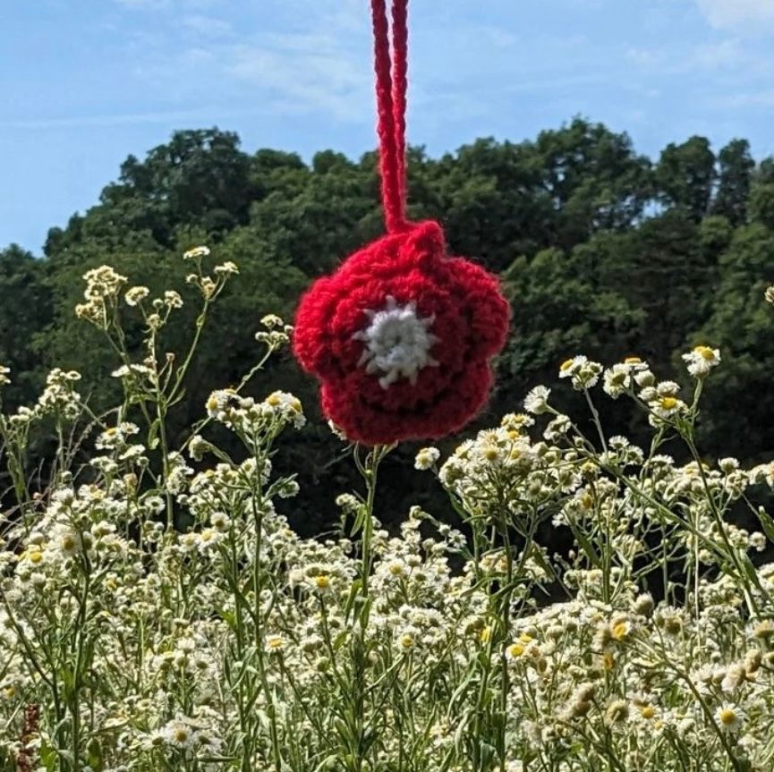 Red Flower Air freshener -Single