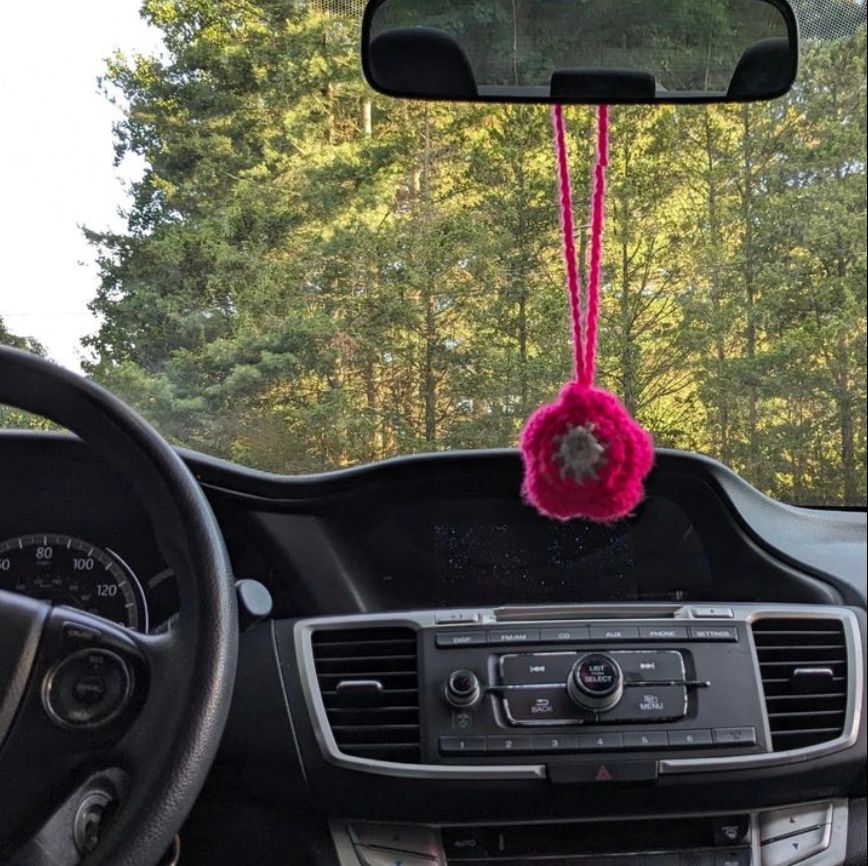 Pink flower Air freshener -Single