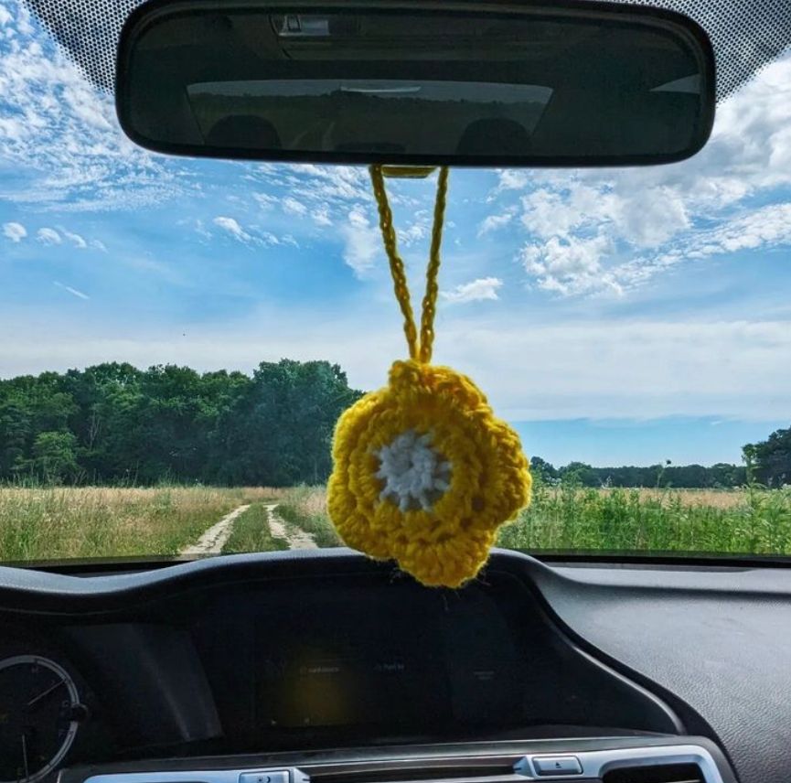 Yellow flower Air freshener -Single