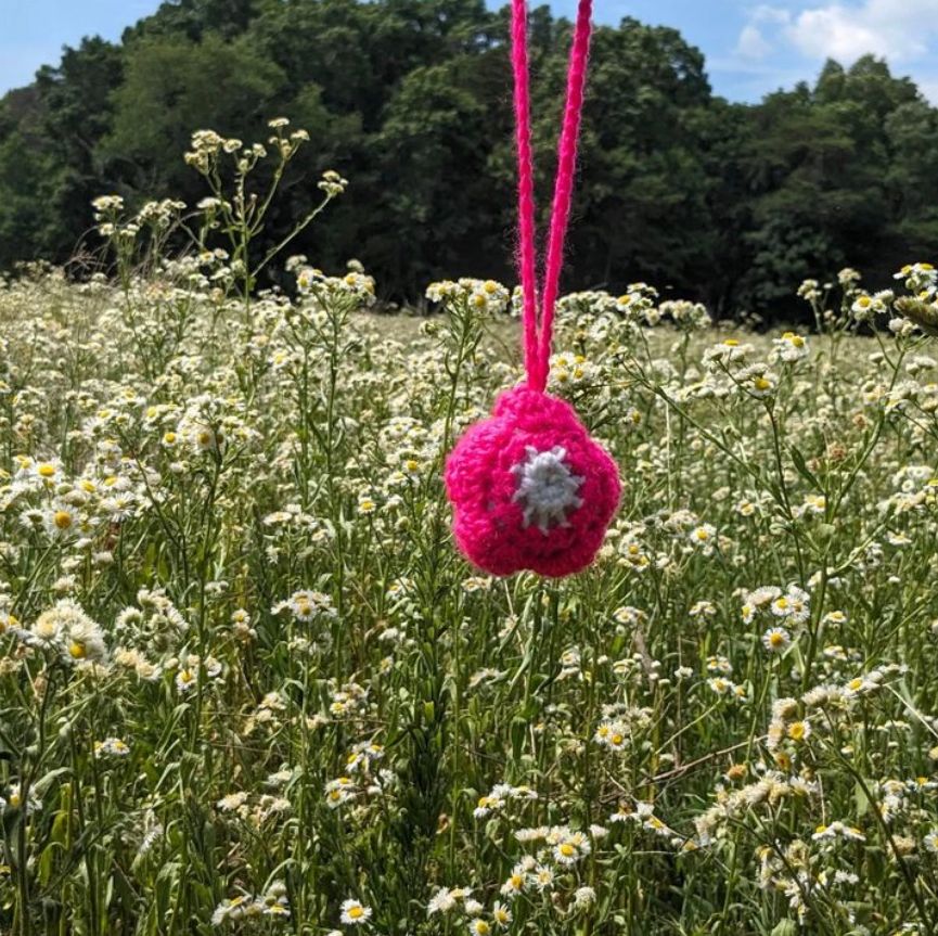 Pink flower Air freshener -Single