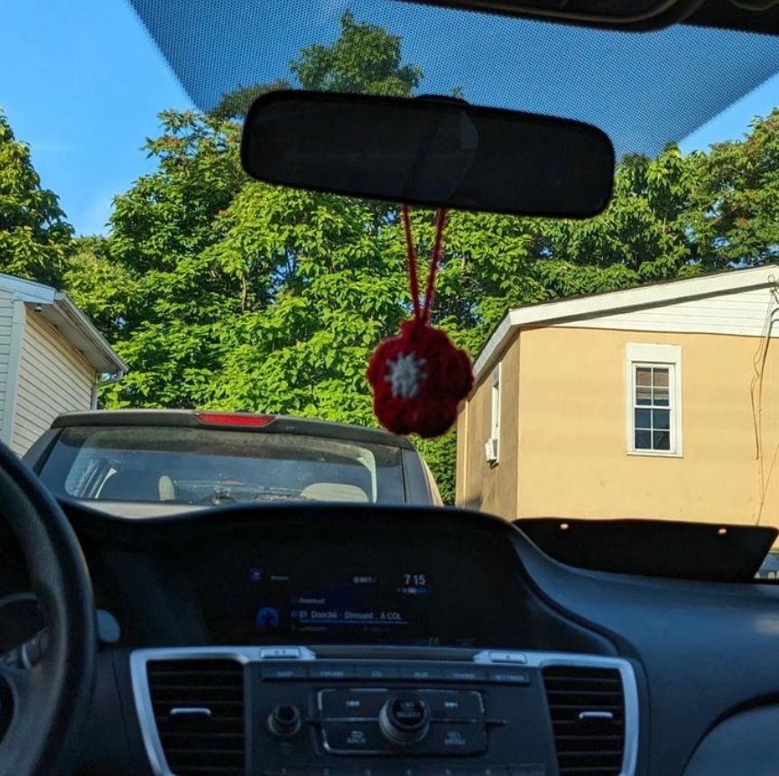 Red Flower Air freshener -Single