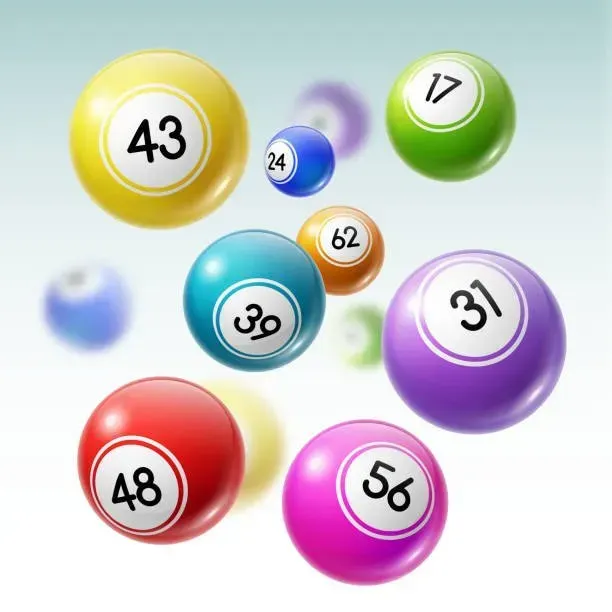 Colored balls with numbers: 43, 24, 17, 62, 39, 31, 48, and 56.