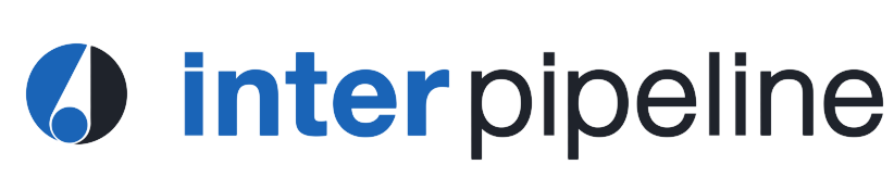 Interpipeline logo with blue and gray circular icon and blue wordmark